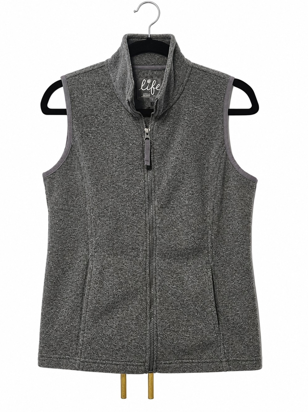 Made For Life Women's Gray Fleece Full Zip Vest Size Small Pockets